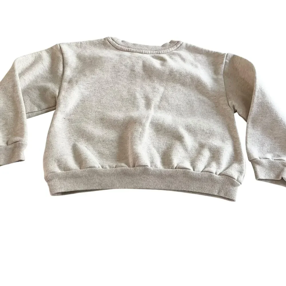 GAP Boys Ecru Logo Pullover Sweatshirt size 5